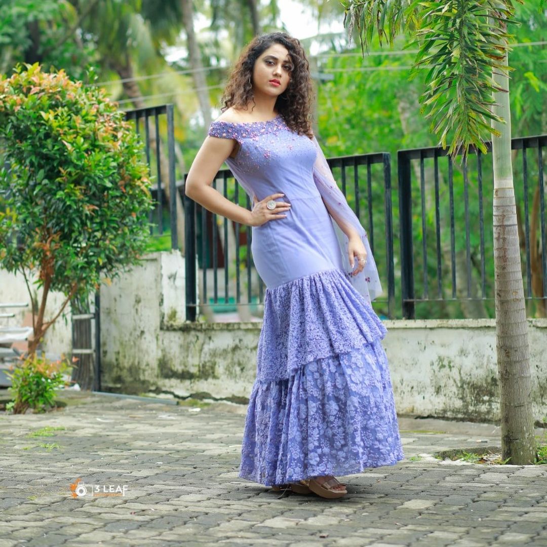 Malayalam Actress Miya George in Beautiful Blue Dress